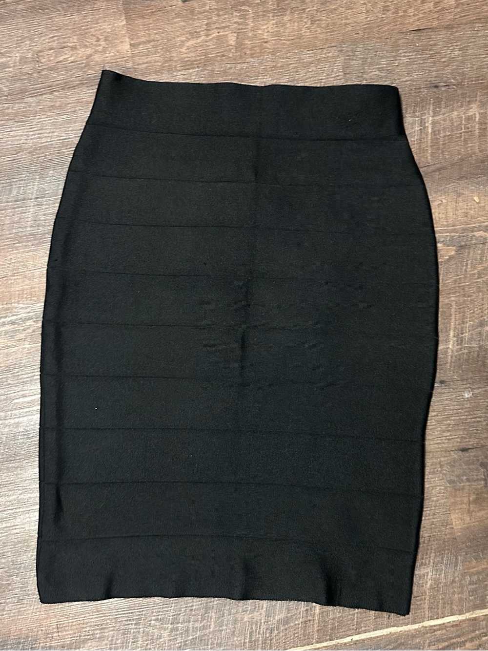 Classic Black Knit Pencil Skirt
